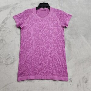 Lululemon Swiftly Tech Short Sleeve Crew Heathered Regal Plum Pink Womens 10